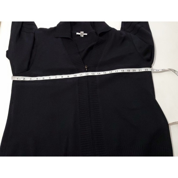 St. John Sport Women's Wool Knit Zip Up Cardigan Navy Blue Size L Collared $299 - Picture 5 of 9